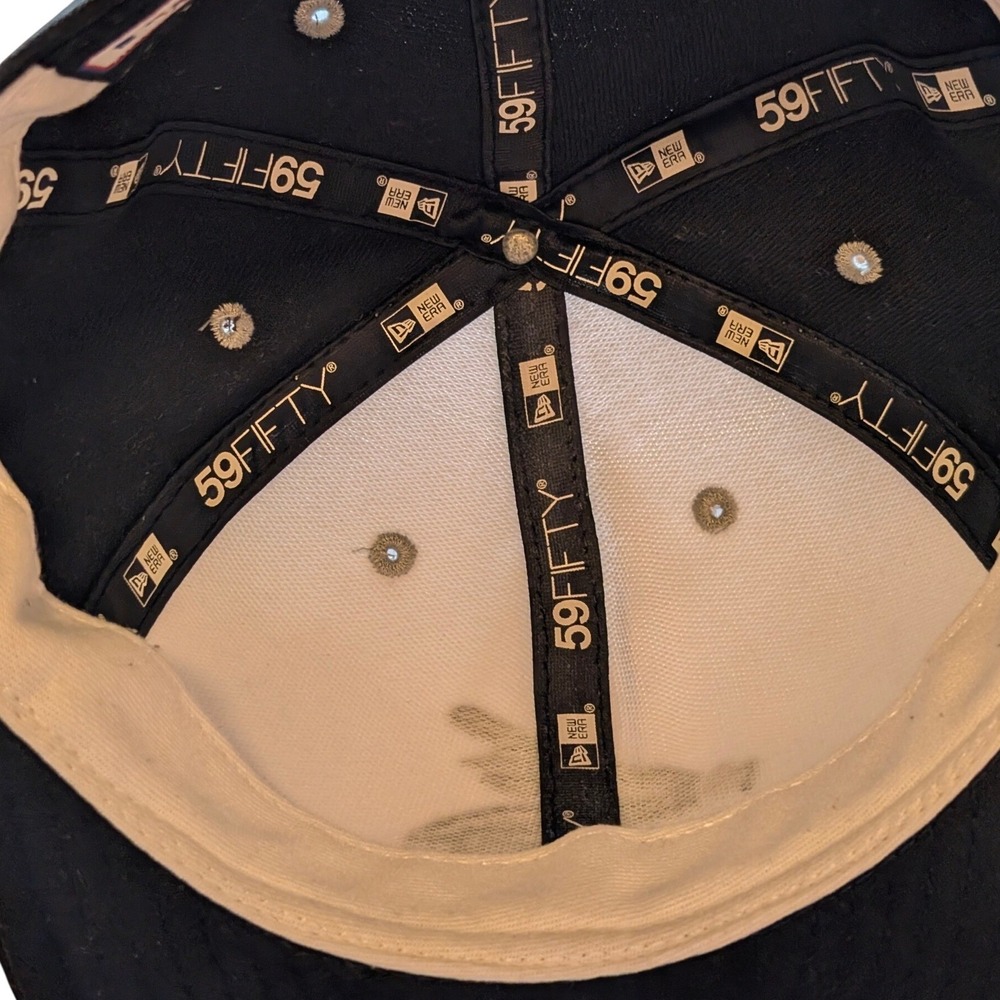 New Era 59FIFTY Chicago‎ White Sox Fitted Hat 7 1/8 Black White Batterman Logo - Picture 9 of 10